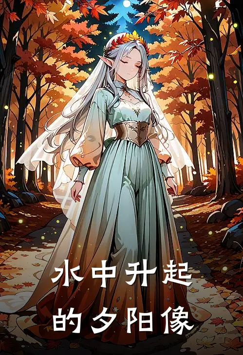 水中升起的夕阳像